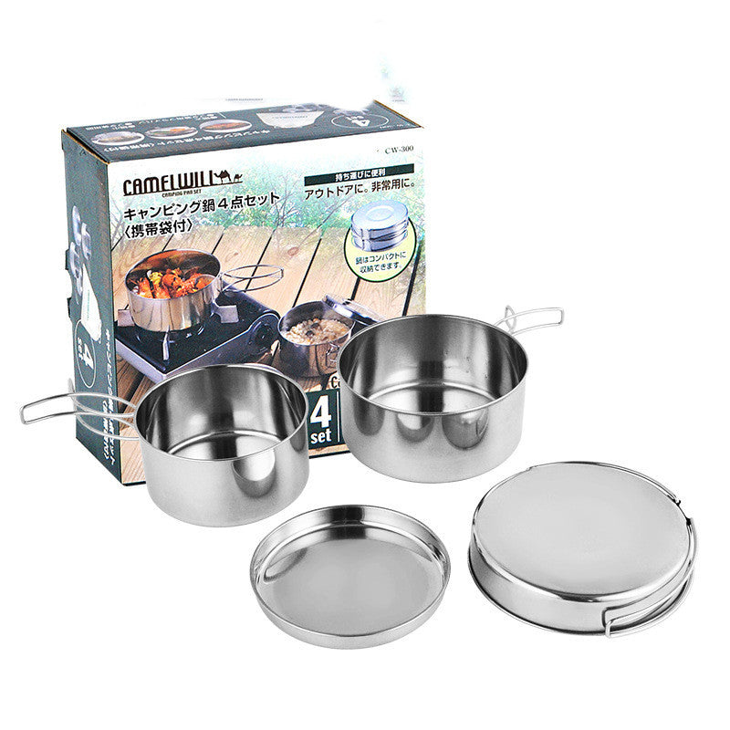 Stainless Steel Portable Camping Cookware Set