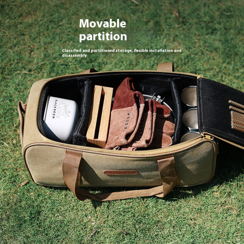 Outdoor Camping Stove Cookware Set with Gas Tank Bag