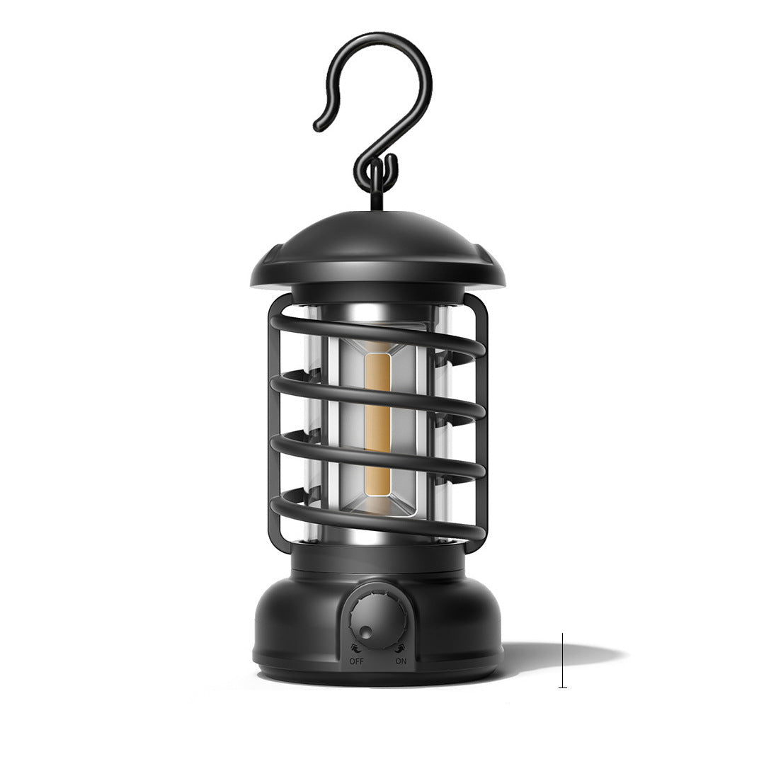 Retro COB Portable Camping Lantern for Tent and Outdoor Use