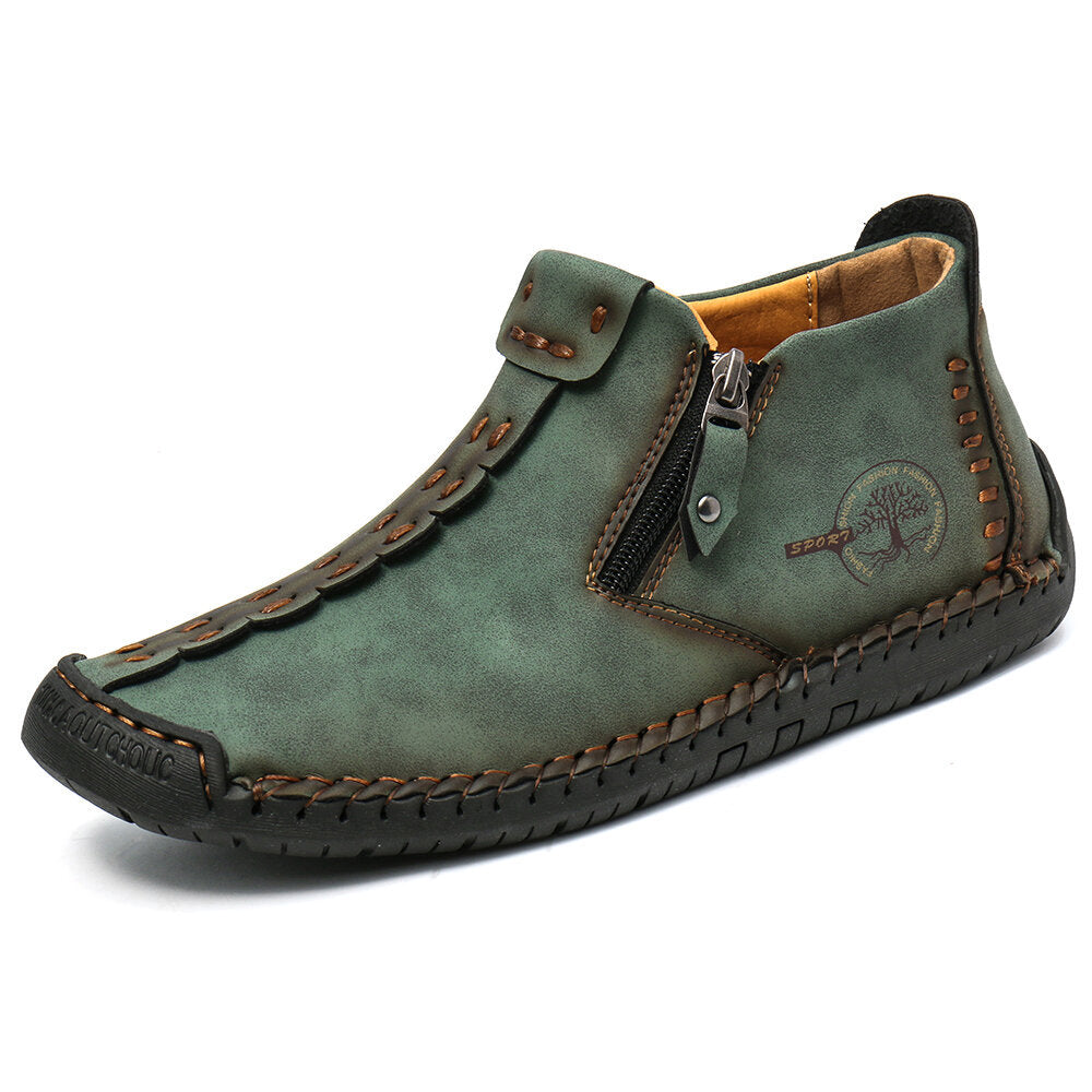 Men’s Zipper Ankle Hiking Boots for Outdoor Comfort