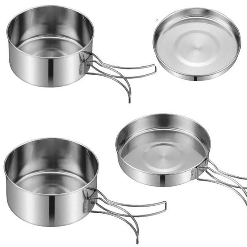 Stainless Steel Portable Camping Cookware Set