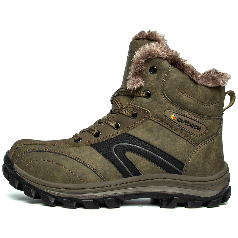Warm Velvet-Lined Winter Hiking Boots Plus Size