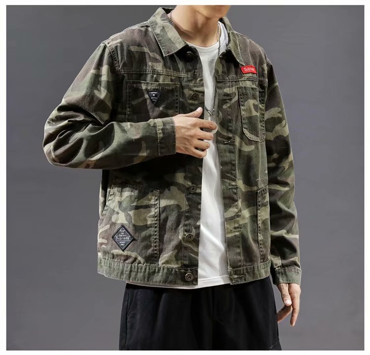 Men’s Camouflage Polo Collar Fashion Jacket