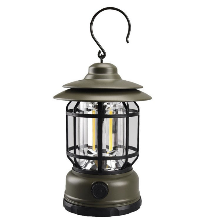 Vintage Rechargeable Rotating Camping Lantern for Ambient Lighting