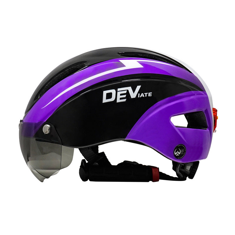 Bicycle Helmet With Goggles And Taillight