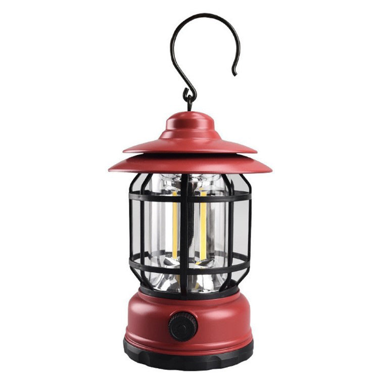 Vintage Rechargeable Rotating Camping Lantern for Ambient Lighting