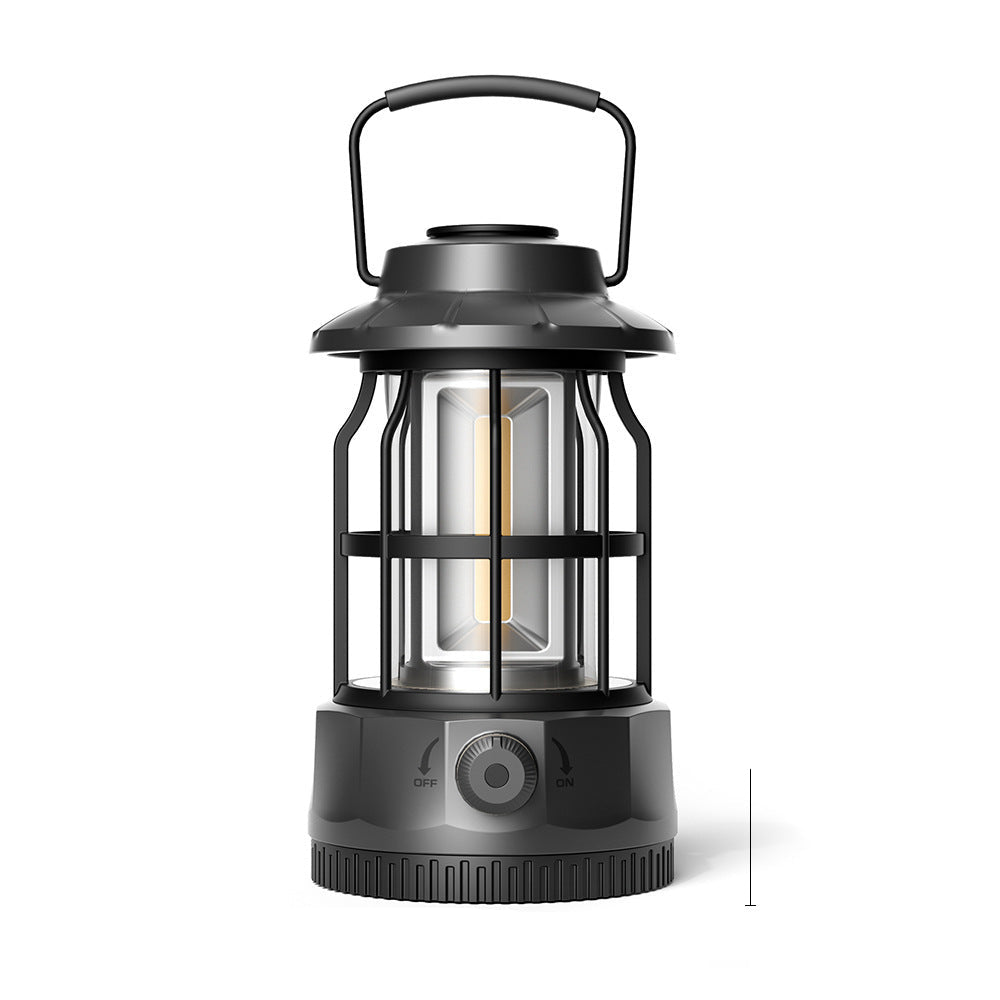 Retro COB Portable Camping Lantern for Tent and Outdoor Use