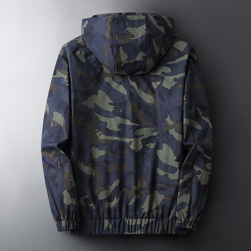 Men’s Casual Hooded Camouflage Print Jacket