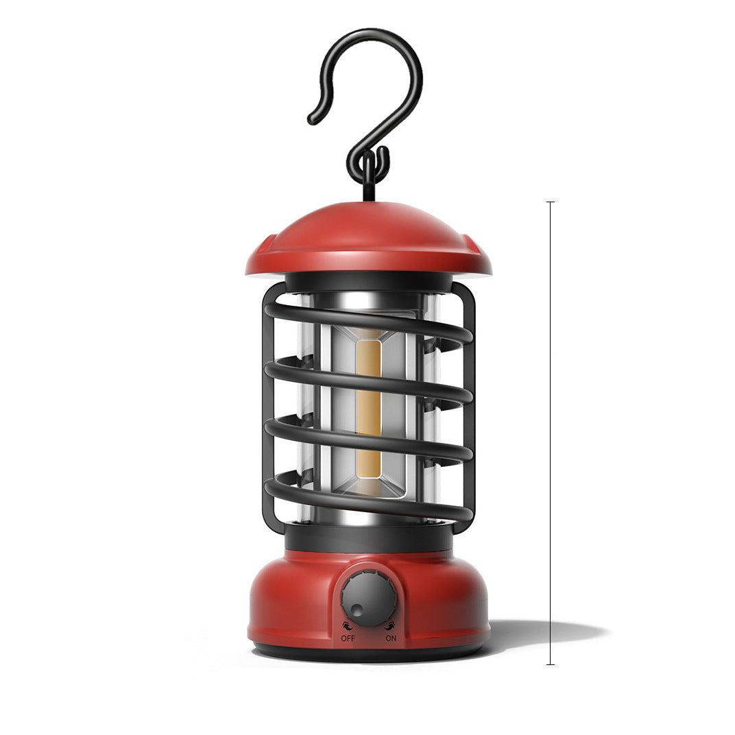 Retro COB Portable Camping Lantern for Tent and Outdoor Use
