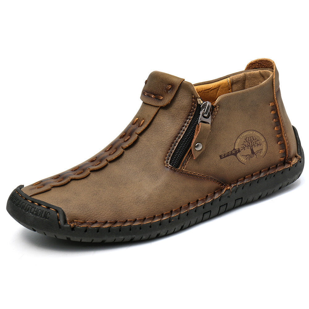 Men’s Zipper Ankle Hiking Boots for Outdoor Comfort