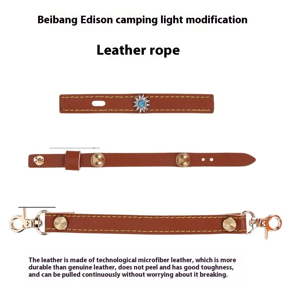 Leather Hanging Rope Camping Lantern Set (3-Piece Edison Style)