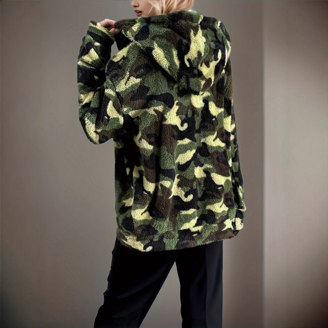 Women’s Casual Camouflage Hooded Jacket
