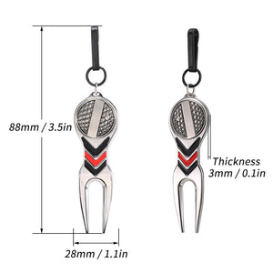 Golf Green Repair Tool Fork with Ball Marker