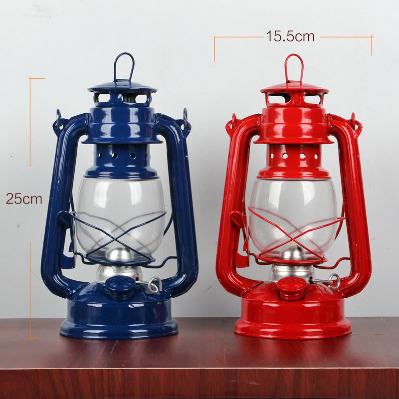 Retro Iron Kerosene Camping Lantern for Portable Tent Lighting
