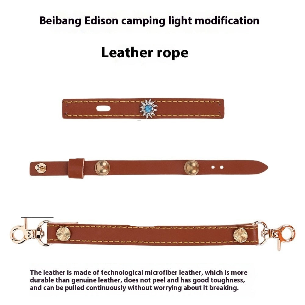 Leather Hanging Rope Camping Lantern Set (3-Piece Edison Style)