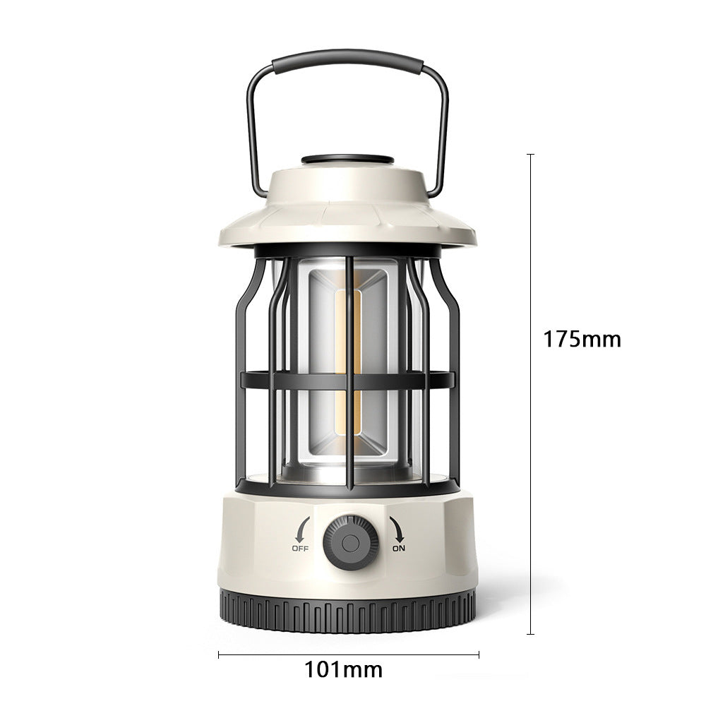 Retro COB Portable Camping Lantern for Tent and Outdoor Use