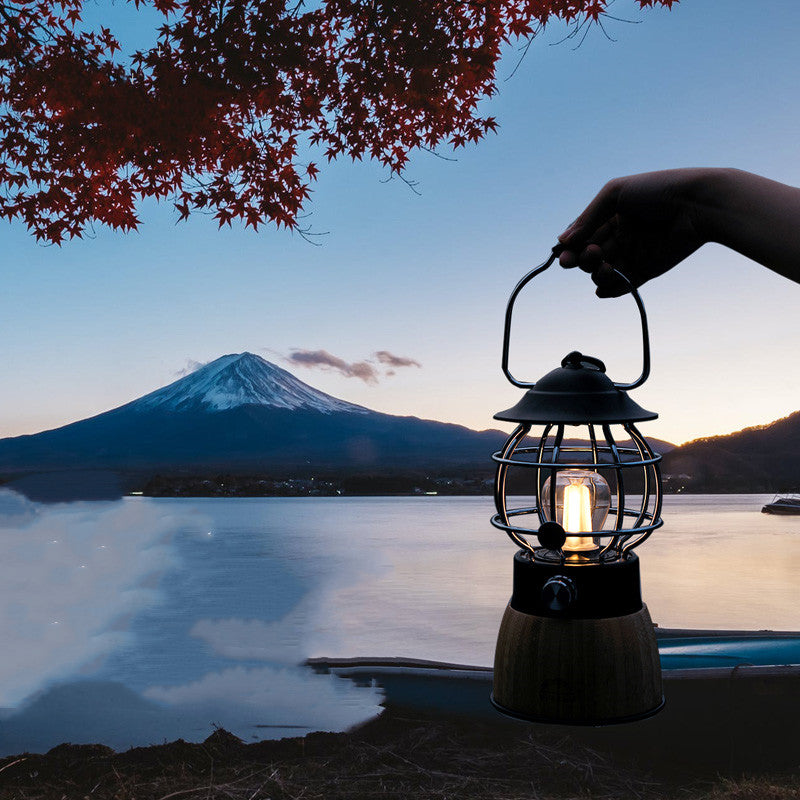 Retro Portable Hanging Camping Lantern for Tent Atmosphere