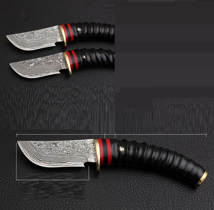 Hand Forged Damascus Steel Hunting Knife With Antler Handle