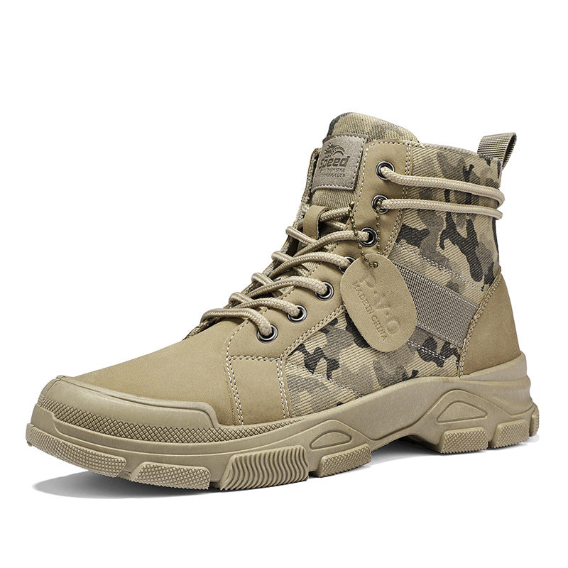 Retro Canvas High-Top Hiking Boots for Outdoors
