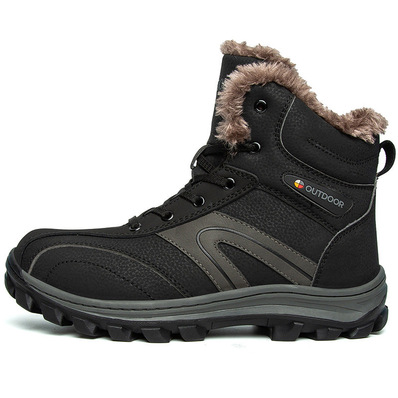 Warm Velvet-Lined Winter Hiking Boots Plus Size