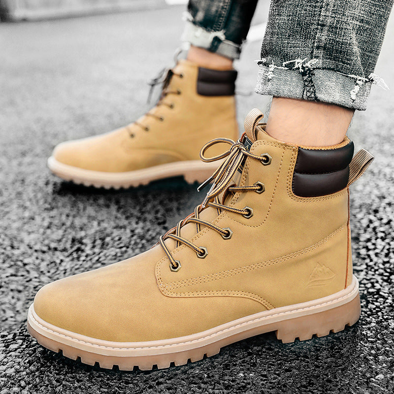 British Style High-Top Hiking Boots for Men