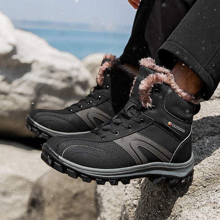 Warm Velvet-Lined Winter Hiking Boots Plus Size