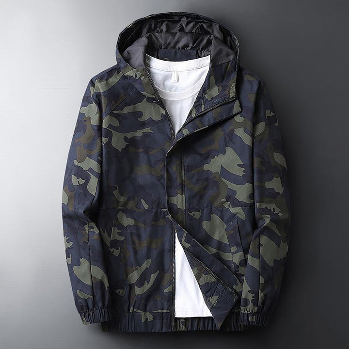 Men’s Casual Hooded Camouflage Print Jacket