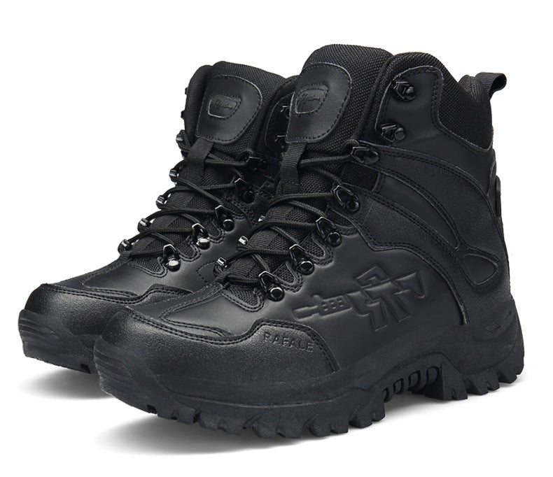 Men’s Sand Color High-Top Hiking Boots for Outdoors