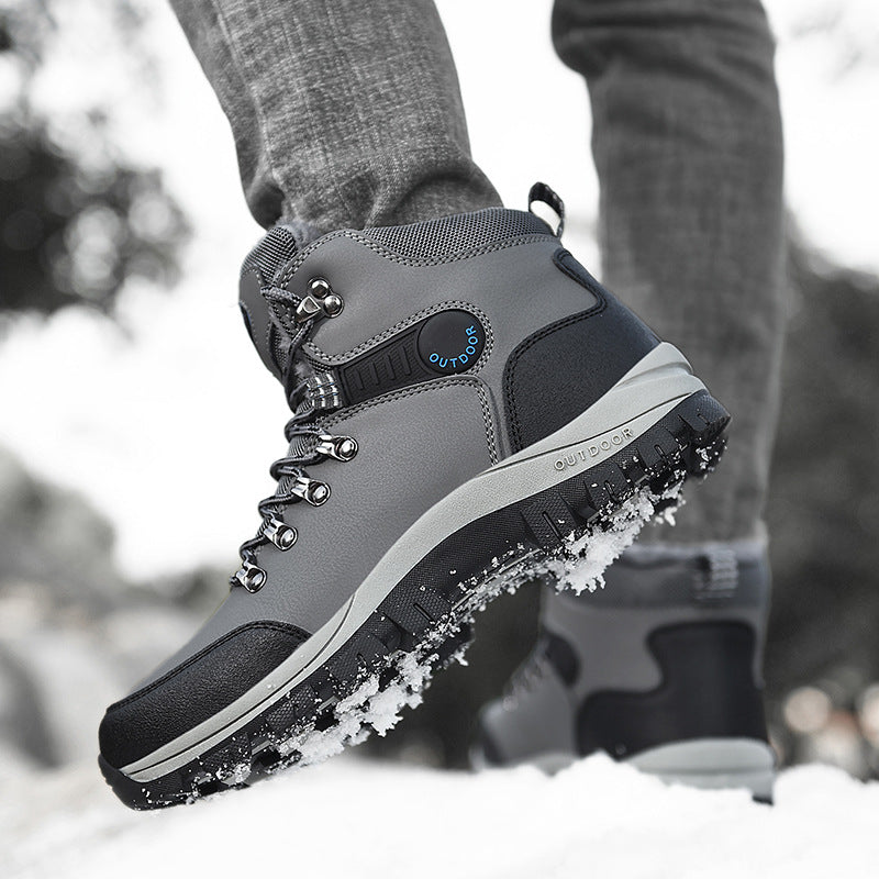Men’s Warm Plush Winter Snow Ankle Hiking Boots