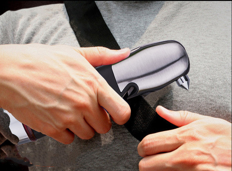 Multi-Function LED Camping Flashlight with Escape Hammer Tool