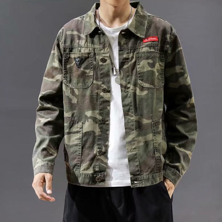 Men’s Camouflage Polo Collar Fashion Jacket