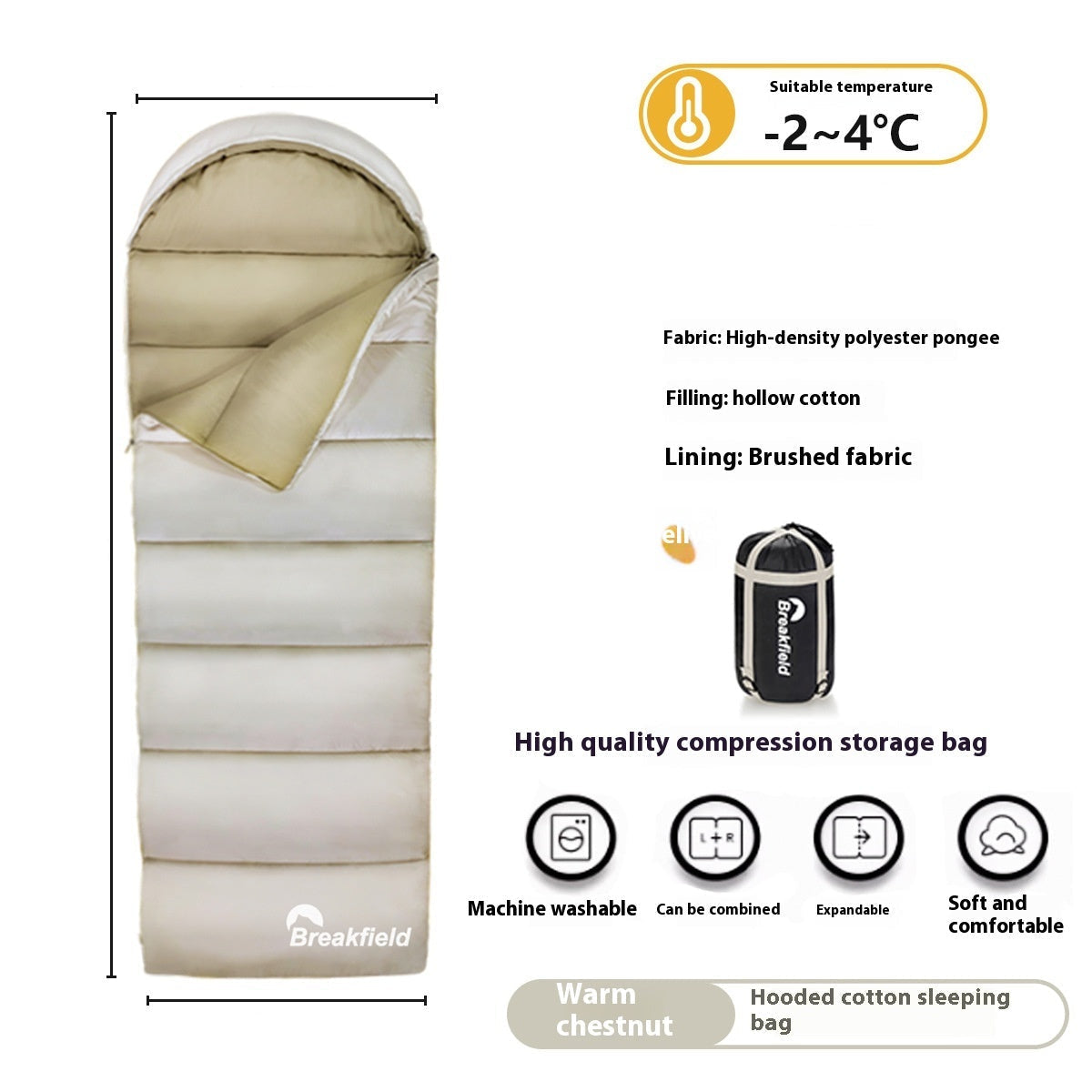 Thickened Down Camping Sleeping Bag for Outdoor Use