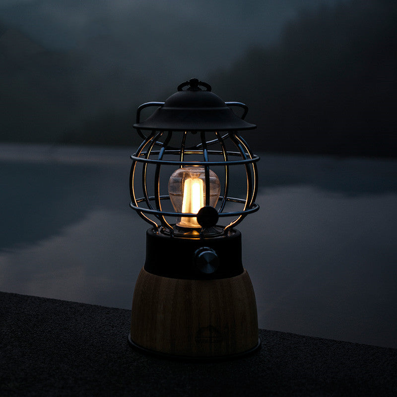 Retro Portable Hanging Camping Lantern for Tent Atmosphere