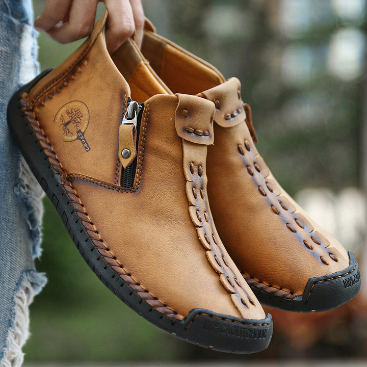 Men’s Zipper Ankle Hiking Boots for Outdoor Comfort