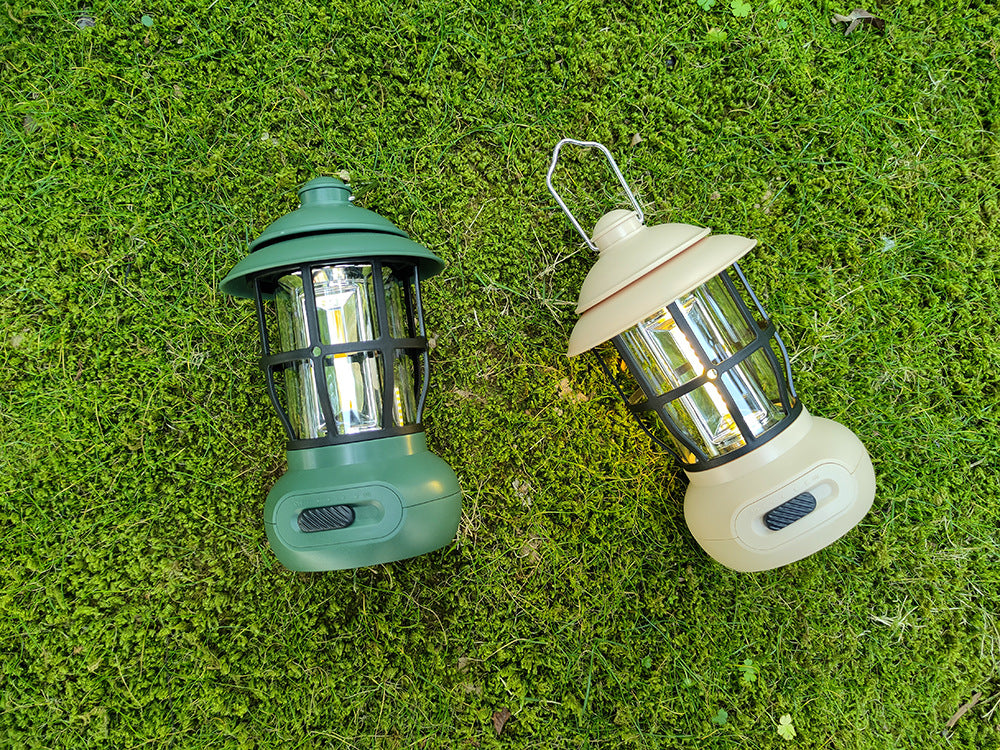 Vintage USB Rechargeable Camping Lantern for Outdoor Ambience
