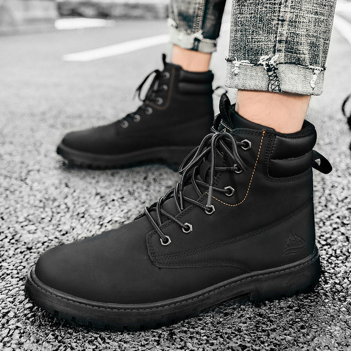 British Style High-Top Hiking Boots for Men