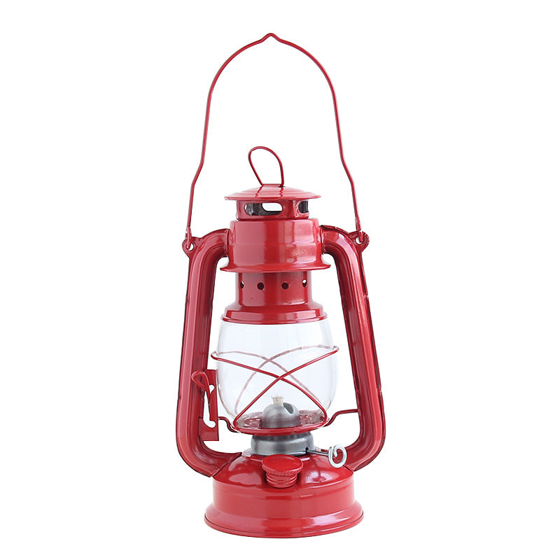 Retro Iron Kerosene Camping Lantern for Portable Tent Lighting