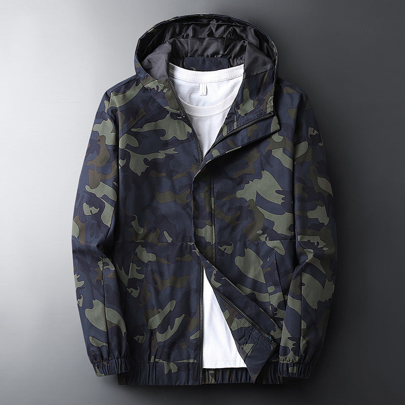 Men’s Casual Hooded Camouflage Print Jacket