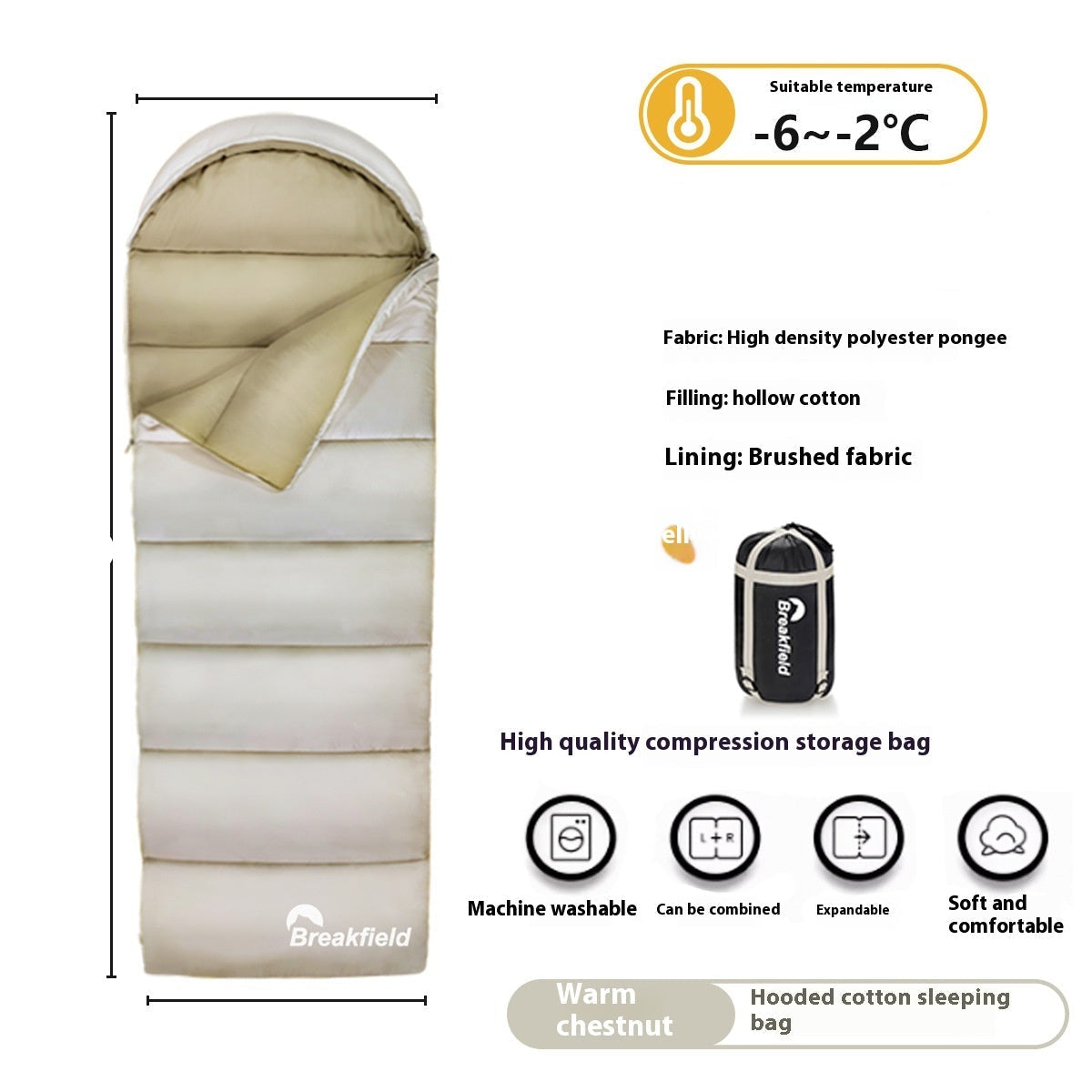 Thickened Down Camping Sleeping Bag for Outdoor Use