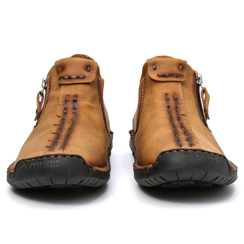 Men’s Zipper Ankle Hiking Boots for Outdoor Comfort