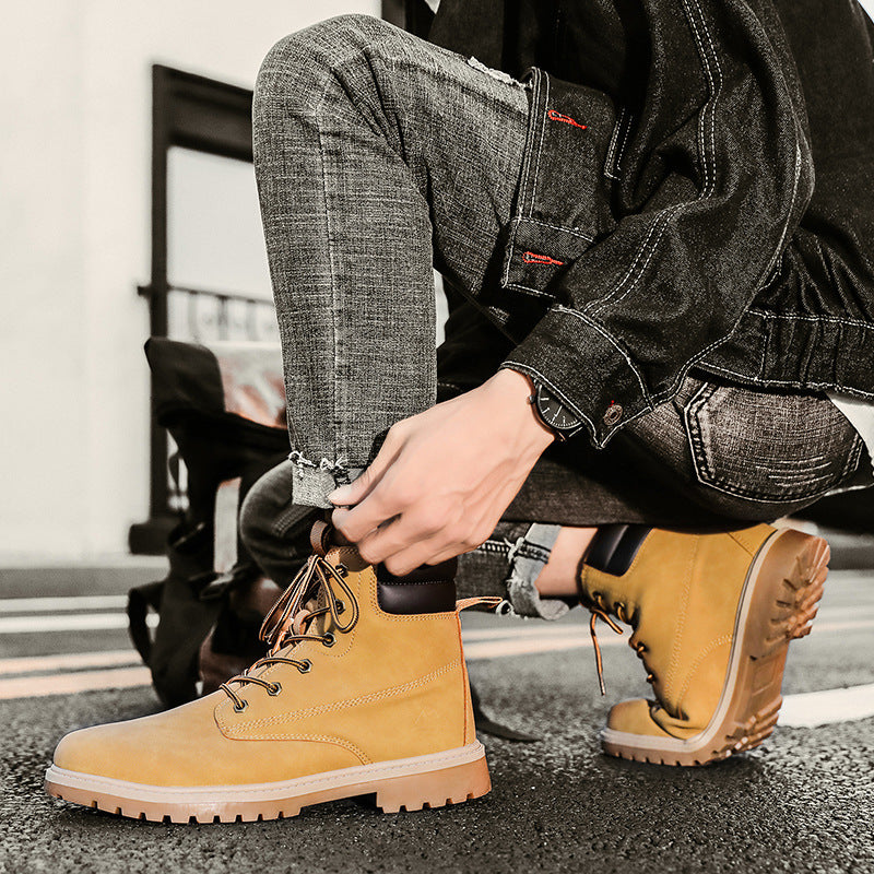 British Style High-Top Hiking Boots for Men