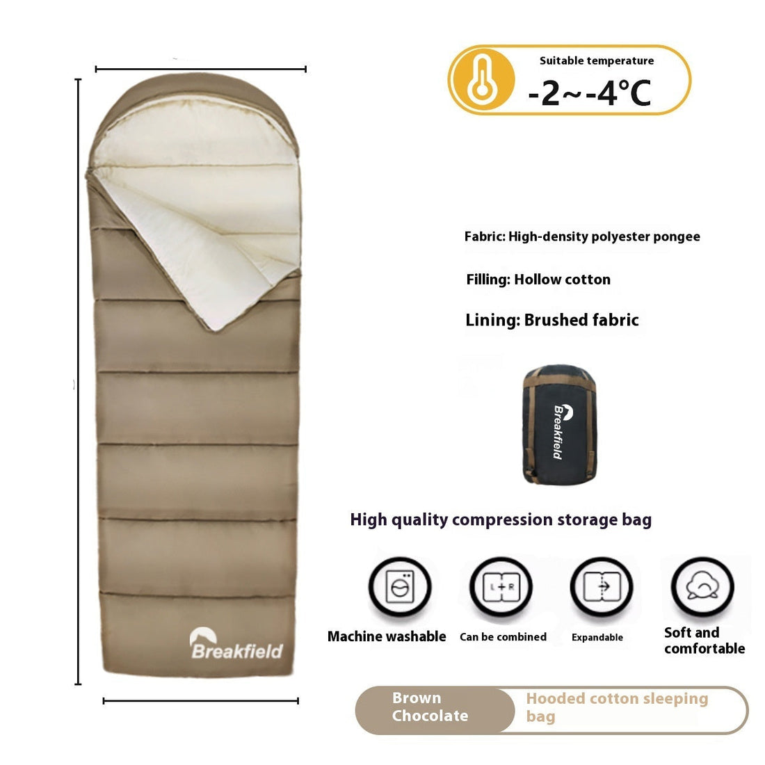 Thickened Down Camping Sleeping Bag for Outdoor Use