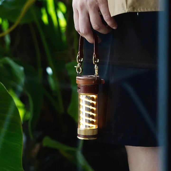 Leather Hanging Rope Camping Lantern Set (3-Piece Edison Style)