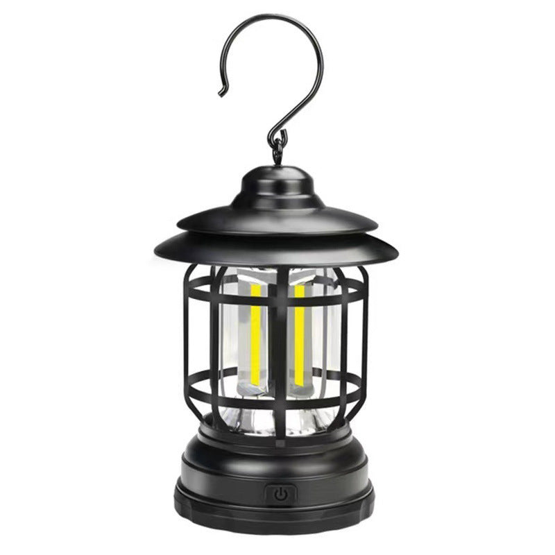 Vintage Rechargeable Rotating Camping Lantern for Ambient Lighting